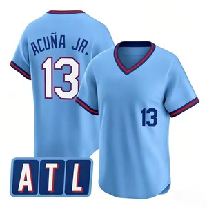 Maillot de baseball 2026 brodé avec les noms de Ronald Acuna Jr, Ozzie Albies, Matt Olson, Austin Riley, Chipper Jones, livraison rapide - Product Image 5