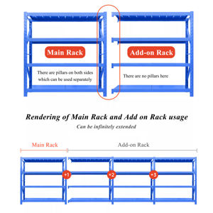 نظام رفوف خفيف واجب متعدد الوظائف للتخزين من الفولاذ المقاوم للصدأ مع رفوف خفيفة - Product Image 4
