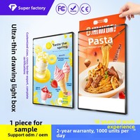 Panneau publicitaire en acrylique ultra-fin, boîte à lumière, affiche rétractable, murale, éclairée par LED, sur mesure, liste de prix pour restaurant