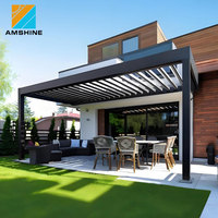 Pergola bioclimatique motorisée en aluminium pour l'extérieur, résistante aux intempéries, pour les espaces extérieurs résidentiels et commerciaux