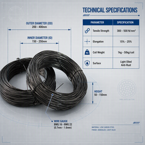 <span class=keywords><strong>Filo</strong></span> di Ferro Nero Ricotto <span class=keywords><strong>per</strong></span> Legatura, Attorcigliatura e Imballaggio di Barre di Ferro, Scarti di Costruzione e Agricoltura - Product Image 1