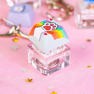 Porte-clés LED en acrylique personnalisé avec interrupteurs de clavier, conception de logo DIY, impression en typographie imperméable et ignifuge - Product Image 5