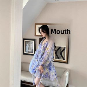 Vestido de seda de morera <span class=keywords><strong>ZIMMERMAN</strong></span>*2025 de primavera/otoño, dulce, antiestático, estampado, con volantes, de cintura alta, irregular y con cordones. - Product Image 2