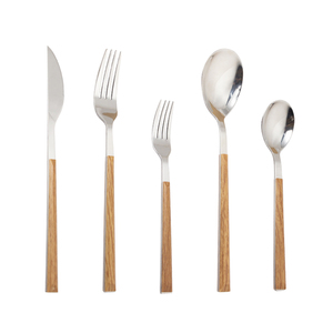 Phong cách retro Màu đỏ gỗ màu xử lý thép không gỉ xử lý thiết lập dao kéo cho nhà Flatware - Product Image 1