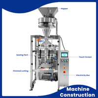 Machine d'emballage verticale auto VFFS pour pop-corn snacks: chips, bonbons, riz, haricots, noix, alim. anim., coussin