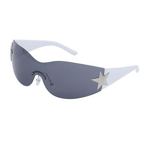 Lunettes de soleil unisexes sans monture en matériau PC, protection UV400, design étoile, pour le cyclisme et les activités de plein air - Product Image 1