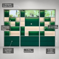 Exhibidores de Cosméticos Personalizados para Salón de Belleza, Tienda de Maquillaje, Mueble de Exhibición con Iluminación LED y Mostrador de Recepción