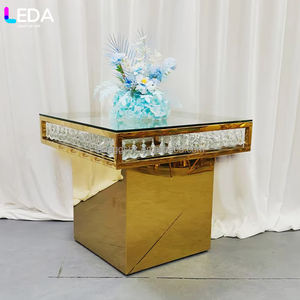 Mesa de Comedor de Lujo LEDA en Oferta, Mesa de Metal Dorada para Banquetes, Eventos y Bodas - Product Image 1