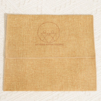 Enveloppe en jute blanche imprimée avec logo personnalisé réutilisable Sac à poussière pochette enveloppe en jute organique à fond rond Sacs à poussière