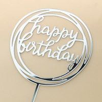 Décoration de gâteau Joyeux Anniversaire, Topper de gâteau en acrylique de haute qualité, Carte d'insertion pour gâteau, Fournisseur de toppers de gâteau très demandés