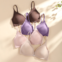 Sous-vêtements pour femmes de grande taille sans couture avec logos personnalisés soutien-gorge sans fil à fermeture avant avec bretelles réglables et rembourrage amovible