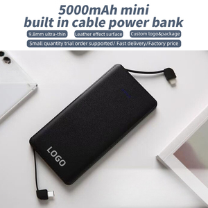 High Capacity 5000mAh Dual-<b>Cable</b> Powerbank with LED <b>Display</b> Type-C Input 10W Output Power Bank - Product Image 2