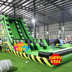 Inflatable màu xanh lá cây trượt nước sử dụng Inflatable cá heo trượt nước cho cuộc phiêu lưu công viên cá mập plam cây trượt nước - Product Image 1