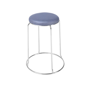 כיסא אוכל מודרני עגול, מושב דמוי עור PU, ללא משענת, בסיס כרום, ניתן לערום, פלסטיק, עיצוב עכשווי - Product Image 6