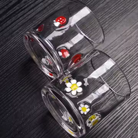 Usine ronde créative épaissie verre à boire froid Transparent Patch eau verre boisson tasses ensemble de tasses