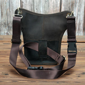 Sac banane en cuir véritable Andong Crazy Horse pour homme, sacoche de téléphone, sac à bandoulière, sacoche de moto pour l'extérieur - Product Image 4