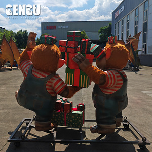 Estatua <span class=keywords><strong>de</strong></span> Gnomo Nórdico Gigante <span class=keywords><strong>de</strong></span> Fibra <span class=keywords><strong>de</strong></span> Vidrio Personalizada, Figura con Regalo, Decoración Navideña Resistente a la Intemperie para Exteriores - Product Image 3