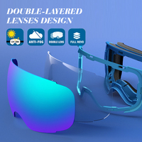 Lunettes de ski photochromiques en gros interchangeables pour snowboard Logo personnalisé