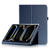 Nouvel étui pour tablette en cuir PU motif Litchi avec étui de protection arrière en TPU souple pour iPad Air 6 7 tablettes universelles de 10.1 à 13 pouces