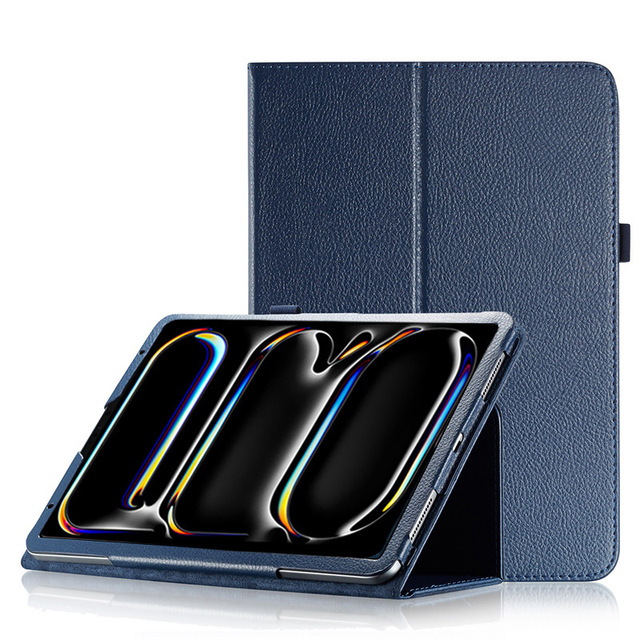 New Litchi Pattern PU Leather Tablet Case with Soft TPU Back Protective Case for iPad Air 6 7 Universal 10.1-13 Inch Tablets