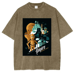 เสื้อยืด S Wars Galactic Wars เสื้อยืดคอกลมเปิดไหล่ผ้าฝ้าย100% ฤดูร้อนซักกรดเฮฟวี่เวท - Product Image 1