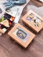 Boîtes d'emballage alimentaire rectangulaires personnalisables en papier kraft jetable avec fenêtre, qualité alimentaire, pour plats à emporter, 750ml 1000ml 1250ml, Sushi