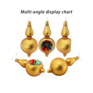 Ornement de <span class=keywords><strong>boule</strong></span> de calebasse de Noël en vitrail fait à la main de haute qualité pour la décoration d'arbre de Noël <span class=keywords><strong>prix</strong></span> de gros d'usine - Product Image 5