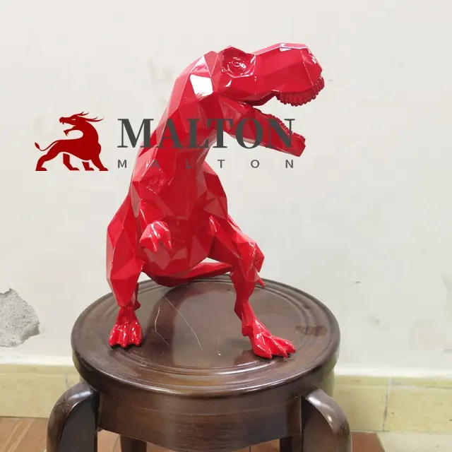 Arte moderna In Fibra di vetro Animale Grande Dinosauro Resina Tyrannosaurus Rouge Statua