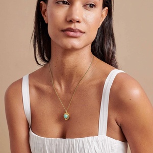 <span class=keywords><strong>Collana</strong></span> con Pendente Gemnel Delicato in Argento 925 Placcato Oro con Conchiglia Marina e <span class=keywords><strong>Amazzonite</strong></span> Azzurra - Product Image 5