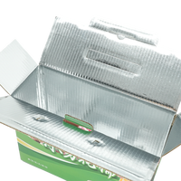 Boîte isotherme en carton ondulé recyclable personnalisée avec doublure en aluminium pour la conservation des aliments frais et la livraison de viande congelée