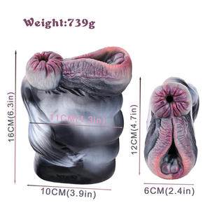 Realistische exotische dual-channel handheld masturbatie cup met vagina & billen, mannelijke seksspeeldag & -speelgoed - Product Image 1