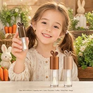 ISMAN En gros Tubes vides de 4 ml pour brillant à lèvres et huile à lèvres, design <span class=keywords><strong>lapin</strong></span>, couleur café chocolat, avec grand applicateur et <span class=keywords><strong>crochet</strong></span>, logo personnalisé - Product Image 2
