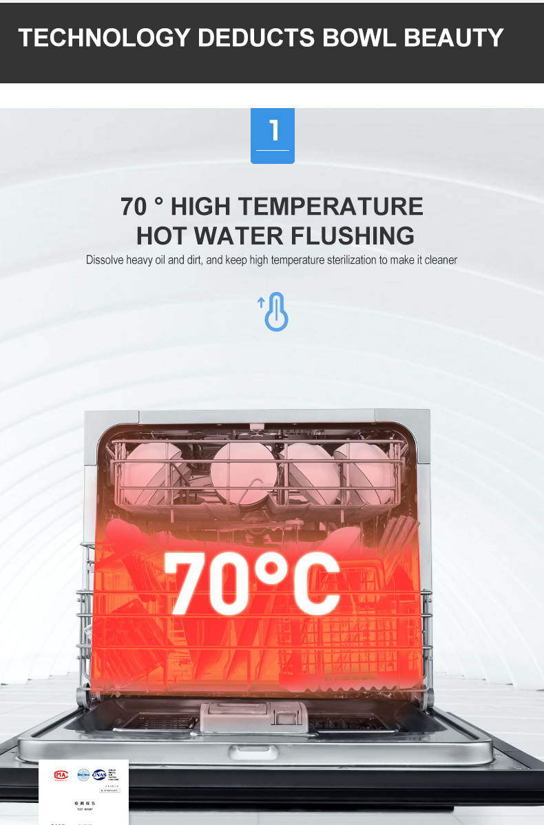 Commercial Dishwasher Large built-in Freestanding Intelligent Dish-washing Machine Drawer Automatic Disinfection Dishwasher