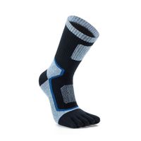 Chaussettes professionnelles pour hommes en coton, mi-mollet, épaisses, avec semelle en tissu éponge, à cinq doigts, pour la randonnée et les sports de plein air