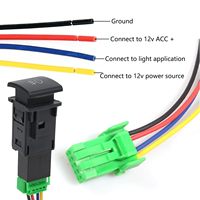Interrupteur poussoir de remplacement MOMENTARY OEM gravé au laser 12V avec double lumière LED pour Hilux, FJ Cruiser, Landcruiser