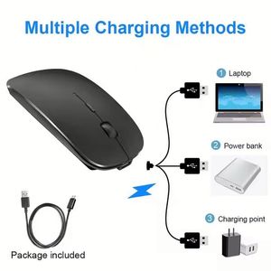 Portable Mini Ultra-thin Rechargeable <b>Wireless</b> Mouse Ergonomic 2.4GHz Vertical Gaming <b>Wireless</b> Mouse - Product Image 4