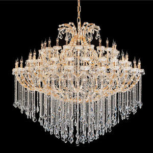 Luminaire de projet personnalisé Lustre européen traditionnel en cristal Maria Theresa Moyen Long Luminaires à LED à hauteur réglable Hôtel - Product Image 4