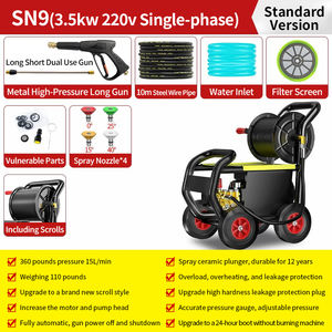 Hidrolavadora Eléctrica Comercial de Alta Calidad, 180 bar, 3500 W, 220 V, Agua Frí<span class=keywords><strong>a</strong></span>, Máquina de Lavado de Superficies, Equipo de Lavado de Autos - Product Image 2