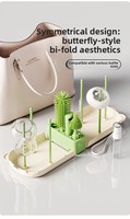 Ensemble de brosses de nettoyage pour biberons avec support de séchage et étui de rangement - Kit de nettoyage portable pour biberons en silicone et PP