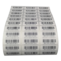 Etiqueta de Código de Barras PET de Grado Alimenticio, Impermeable, con Impresión Personalizada de Códigos QR 2D, Data Matrix, UPC, Datos Variables y Número de Serie