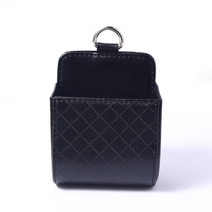 Bolsa de almacenamiento para ventilación de coche, organizador de cuero para teléfono, accesorio para Interior de coche, bolsillo multifuncional, gris, negro, Beige - Product Image 5