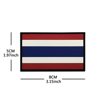 Patch de brassard à boucle auto-agrippante drapeau de la Thaïlande en gros, broderie et PVC, versions réfléchissantes IR disponibles