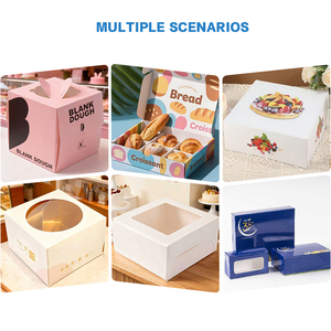 Boîte à pâtisserie pliante en carton, épaississement, emballage portable, boîte personnalisée en trois dimensions, boîte à nourriture pour anniversaire, <span class=keywords><strong>petit</strong></span> gâteau - Product Image 5