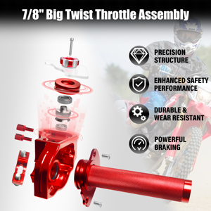 Poignées d'accélérateur de moto 22 mm en alliage d'aluminium CNC avec traitement anti-oxydation, grande vis d'huile et couvercle de poignée, accessoires de moto - Product Image 4