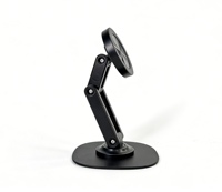 Support magnétique pour téléphone en acier au carbone et caoutchouc silicone noir, hauteur et angle réglables à 360° °   Rotation