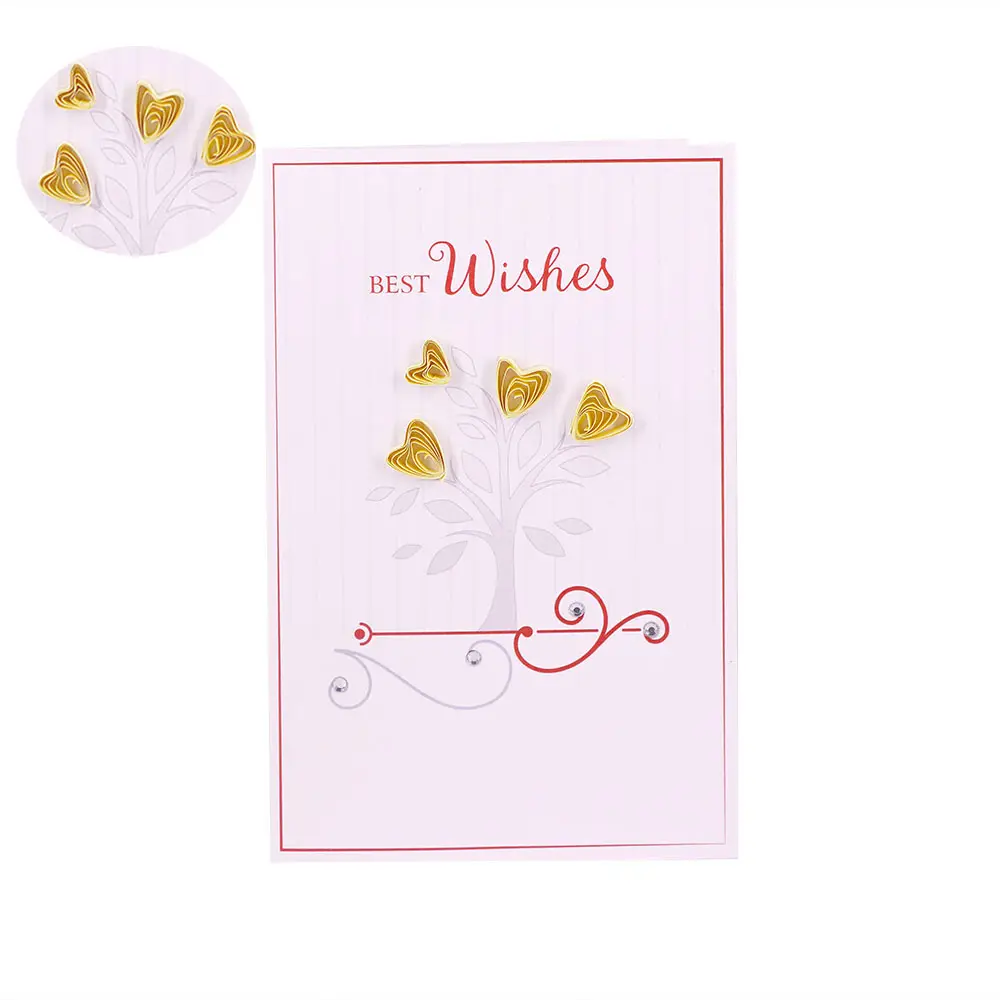 WINPSHENG — carte de vœux fait à la main, impression artificielle, meilleurs voeux d'amour, Quilling en cœur, carte cadeau, papier spécial, à collectionner