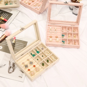 Custom Logo Cardboard PU Leather Ring Necklace <b>Earring</b> <b>Box</b> Jewelry Showcase Organizer with Display Holder - Product Image 1