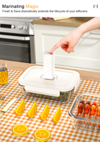 Conteneur de stockage alimentaire sous vide multifonctionnel pour la cuisine, boîte de conservation fraîcheur, conteneur sous vide, contenants en verre minimalistes