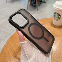   Coque de téléphone transparente à charge sans fil pour iPhone 11 12 13 14 15 16 Pro Max Plus, coque magnétique mate