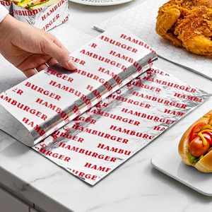 <span class=keywords><strong>Papier</strong></span> d'<span class=keywords><strong>aluminium</strong></span> alvéolé jetable, résistant à la graisse et à l'huile, <span class=keywords><strong>isolant</strong></span>, de qualité alimentaire, avec logo personnalisé imprimé, pour la vente en gros - Product Image 5
